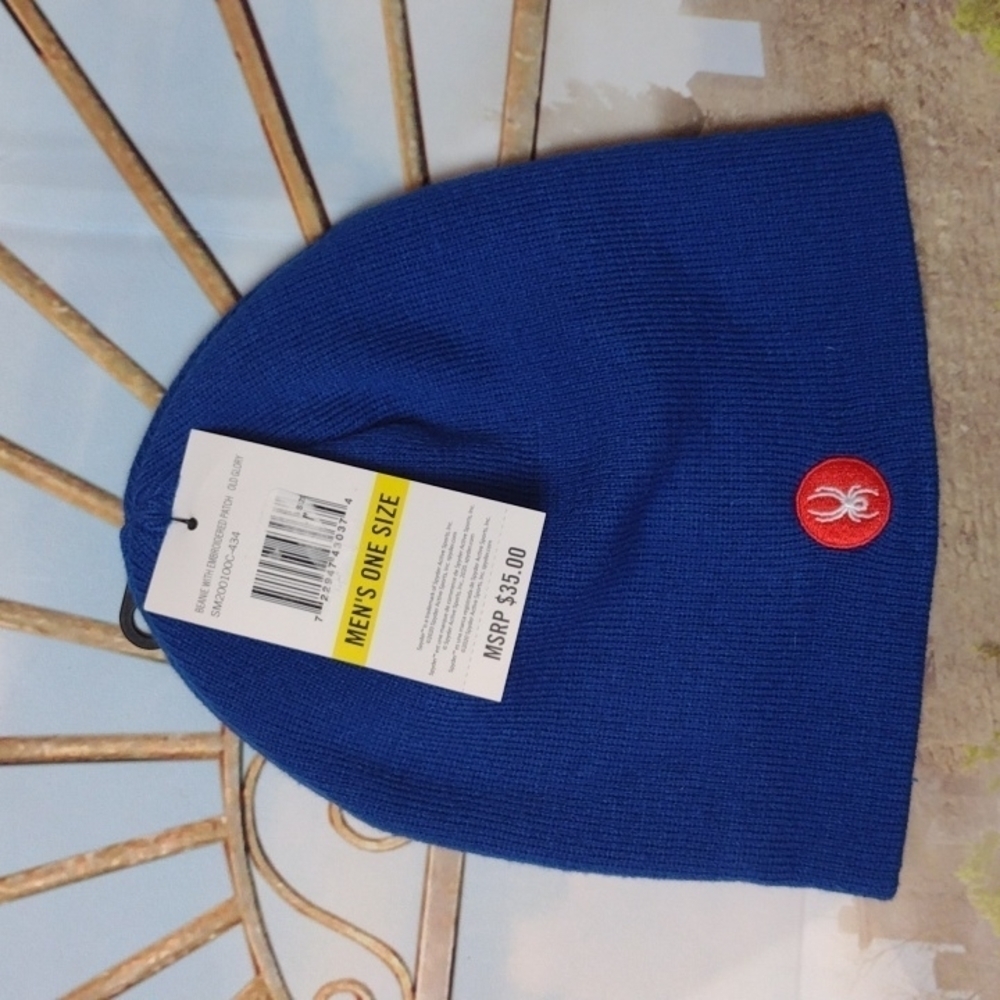 SPYDER mens beanie w/ embroidered patch old glory